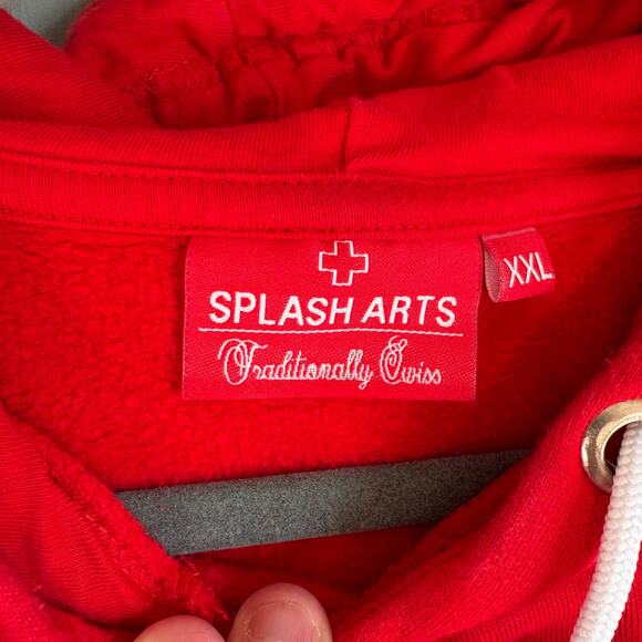SPLASH ARTS Unisex XXL Red Swiss Hoodie Sweatshirt Comfort Travel 100% Cotton - Picture 3 of 7